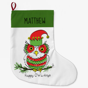 Uggla julklapp, underbara barn stor julstrumpa