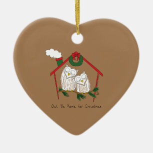 Uggla-julklappen Funny Helgdag Julgransprydnad Keramik