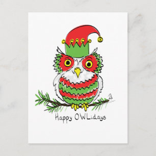 Uggla-julklappen Funny Helgdag Vykort