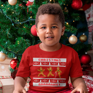 Uggla Julsötare Skrämt Pepparkaksgubbar Röda T-shirt