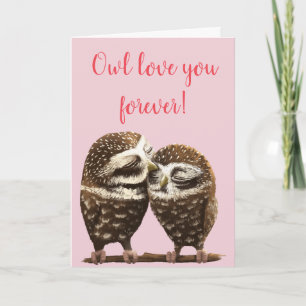 Uggla Kärlek, du för Valentines day-hälsningskort Helgkort