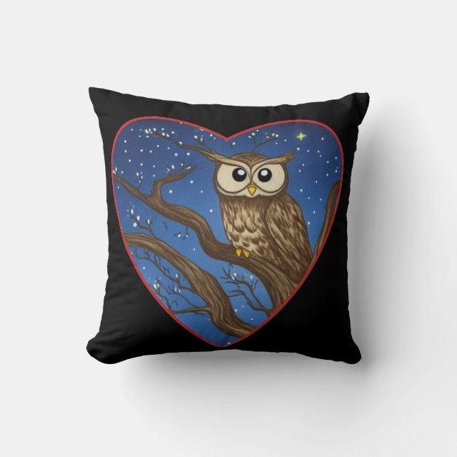 Uggla kärlek-gåva till tonåringar kudde (Framsida)