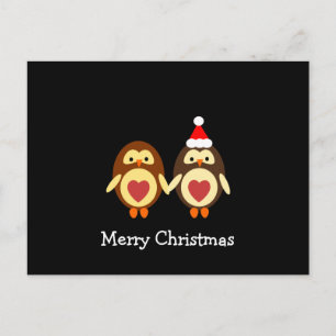 Uggla Kärlek God jul Helg Vykort