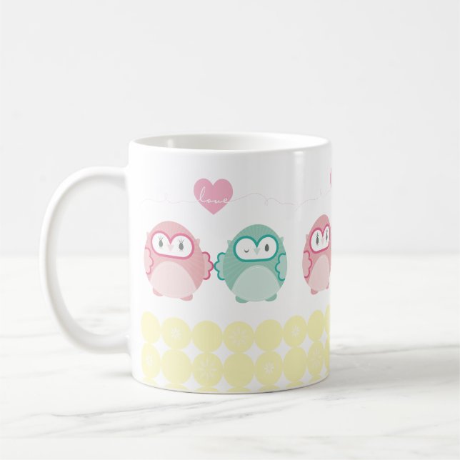 UGGLA KÄRLEK :: mjuk flicka + pojke Kaffemugg (Vänster)