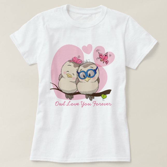 Uggla Kärlek You Forever T Shirt (Design framsida)
