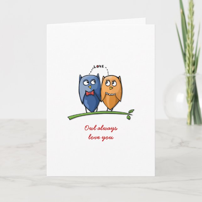 Uggla Kärlek You Valentine's Day Card Helgkort (Framsida)