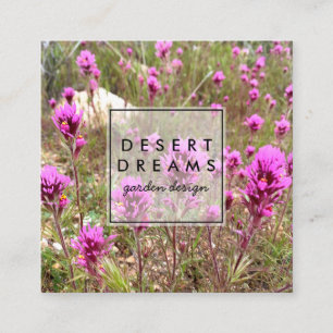 Uggla Klöver Lila Desert Wildblomma Fyrkantigt Visitkort