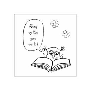 Uggla lärares anpassningsbar, träkonst frimärke stämpel