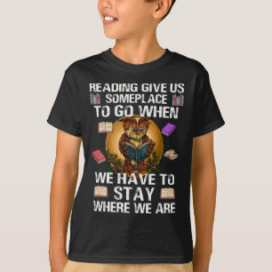 Uggla Läsare Bok Älskare Literature Bibliotek M T Shirt