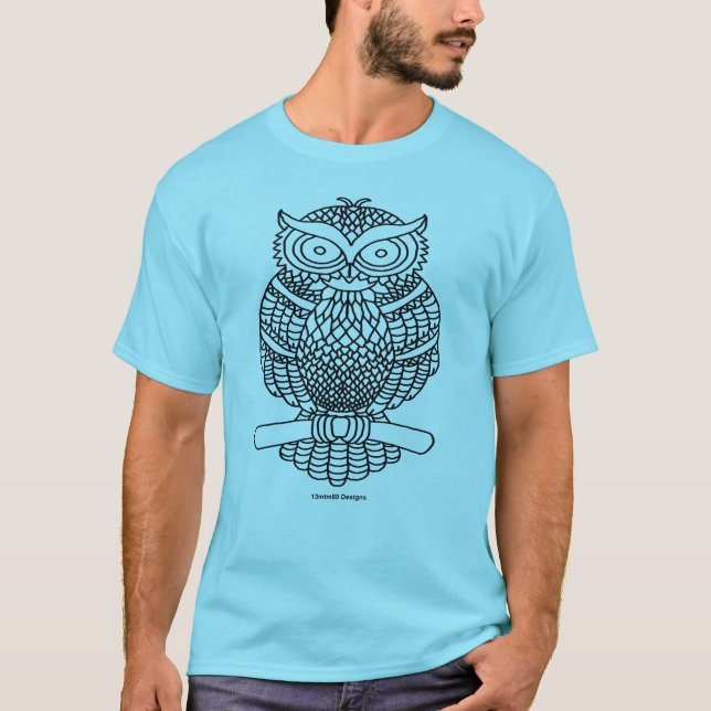Uggla (levande) - Herrens Basic T-Shirt (Framsida)