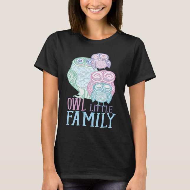 Uggla lilla familjen Bird Humor Graphic T Shirt (Framsida)