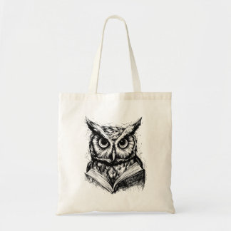 Uggla Line Art Tote Bag Tygkasse