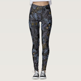 Uggla lynx löv nattdesign leggings