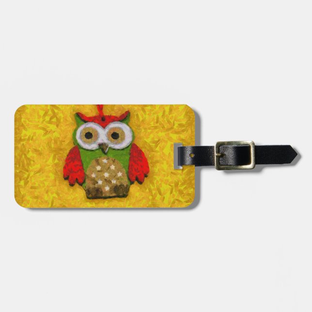 Uggla målning bagagebricka (Horisontell Framsida)