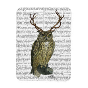 Uggla med Antlers slätt 2 Magnet