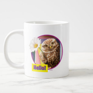Uggla med blomning i postlåda jumbo mugg