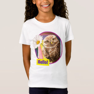 Uggla med blomning i postlåda t shirt