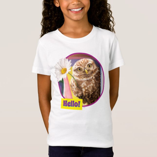 Uggla med blomning i postlåda t shirt (Framsida)