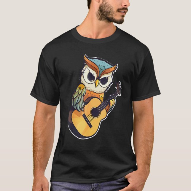 Uggla med en gitarr ,Uggla T Shirt (Framsida)