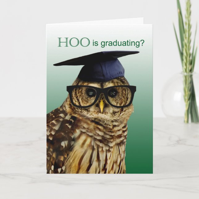 Uggla med glasögon Grammar Studenten Card Kort (Framsida)