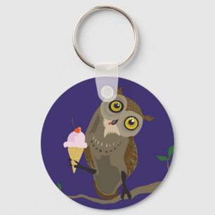 Uggla med glasskeychain nyckelring