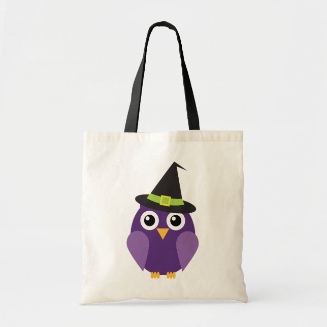 Uggla med Hat Halloween Bag Tygkasse (Framsidan)