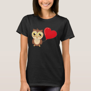 Uggla med hjärt-ballonger Valentines day Kärlek Bo T Shirt