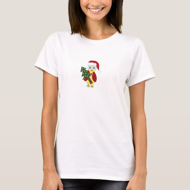 Uggla med julgran t-shirt (Framsida)