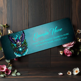 Uggla med magiskt inslag. returadress etikett