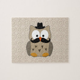 Uggla med Mustache och Hat Pussel