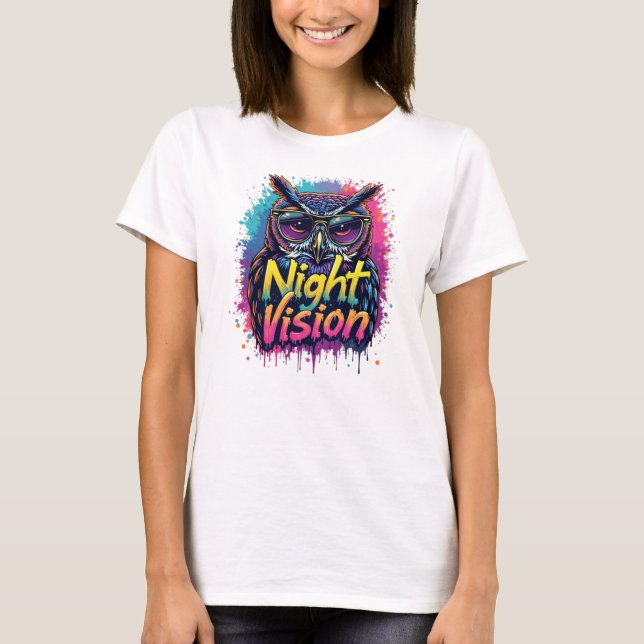 Uggla med nattvisioner t shirt (Framsida)