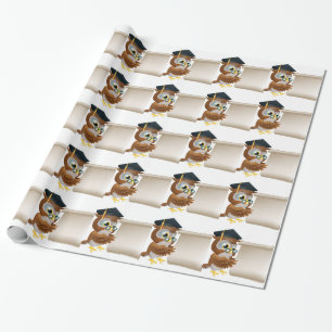 Uggla med rulladokumentet presentpapper