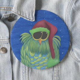 Uggla med Santa Hat Knapp