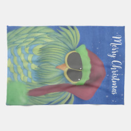 Uggla med Santa Hat Kökshandduk