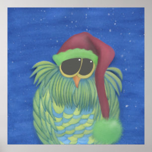 Uggla med Santa Hat Poster