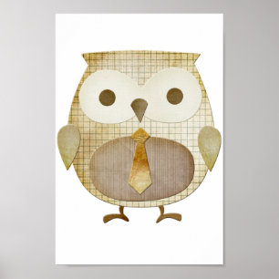 Uggla med Tieaffischen Poster