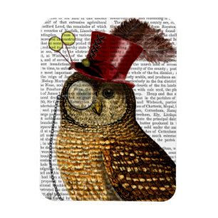Uggla med Top hat 3 Magnet