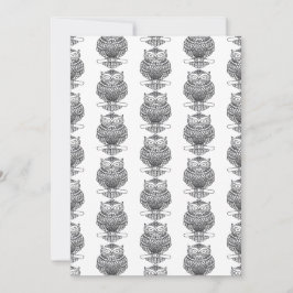 Uggla (mönster vit) - gratulationskort julkort