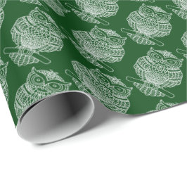 Uggla (mörkgrön) - Inpackningspapper Presentpapper