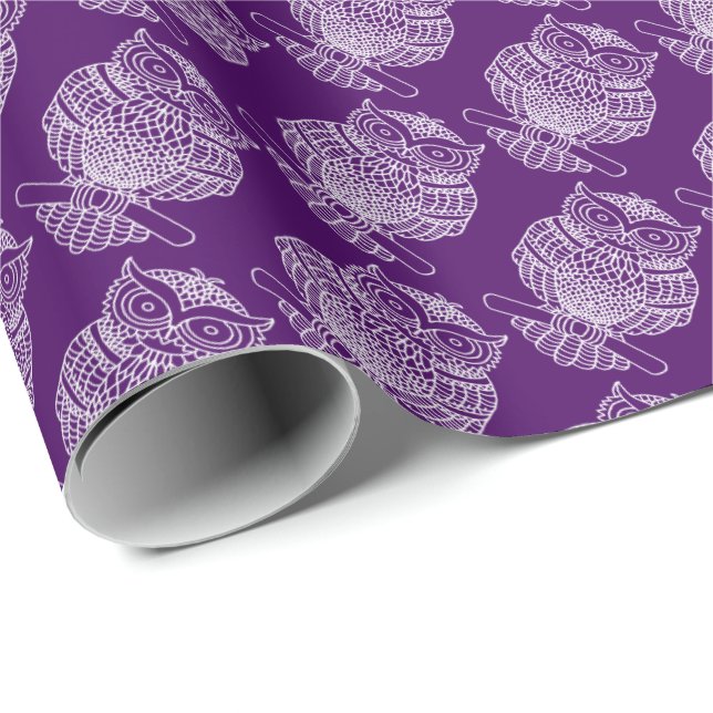Uggla (mörklila) - Presentpapper (Rullad Hörn)
