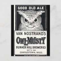 Uggla-Musty Ale Beer-vykort