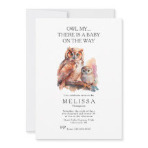 Uggla My.. Cute Baby Shower-inbjudan