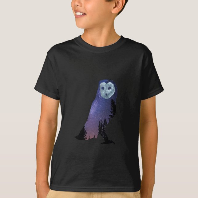 Uggla natt himlar t-shirt (Framsida)