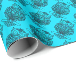 Uggla (neonblå) - Presentpapper