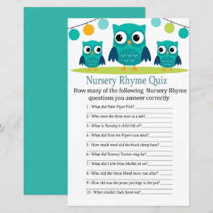 Uggla Nursery Rhyme Quiz babyduschspel