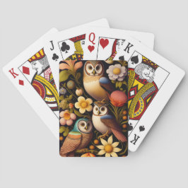 Uggla och blommor | Modern Haeckel Casinokort