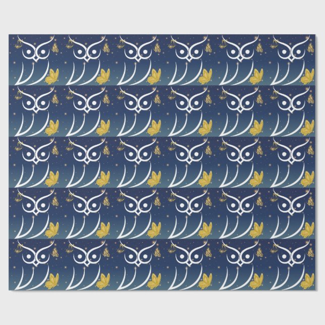 Uggla och Butterflies Presentpapper (Platt)