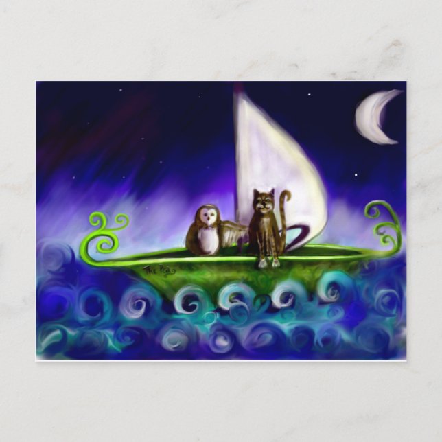 uggla och den pulssycat-moderna vibranta illustrat vykort (Framsida)