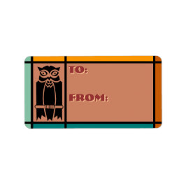 Uggla och Eagles-Adobe,Black,Teal,Orange (till-frå Adressetikett