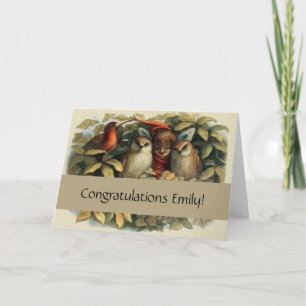 Uggla och Elf-Älvor Naturillustration Kort